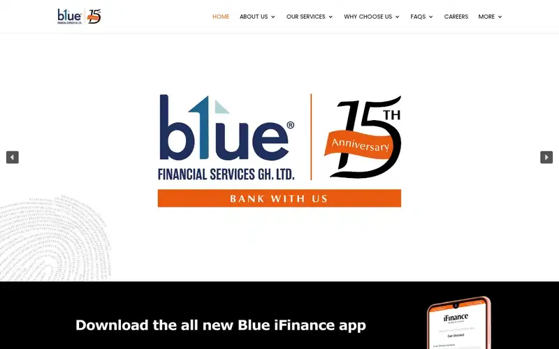 The Blue Financial Services website, built by RockTech