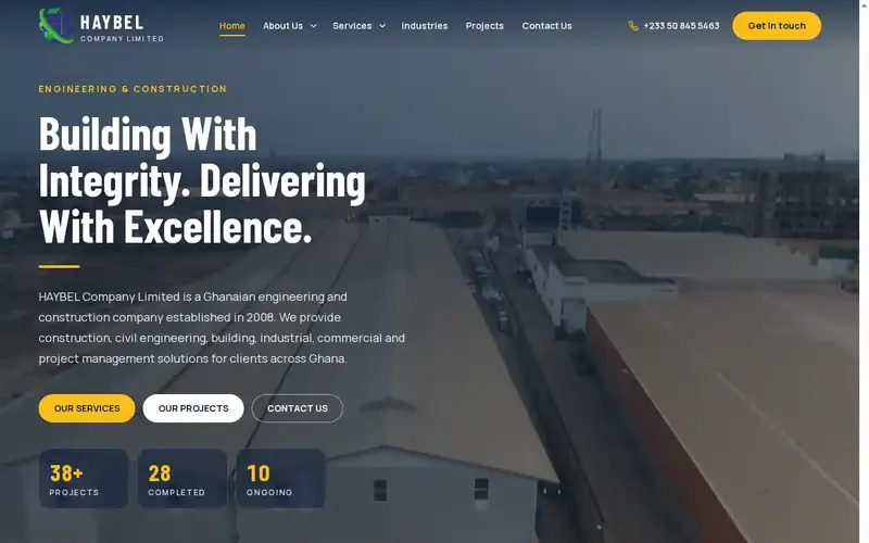 The Haybel Company website, built by RockTech